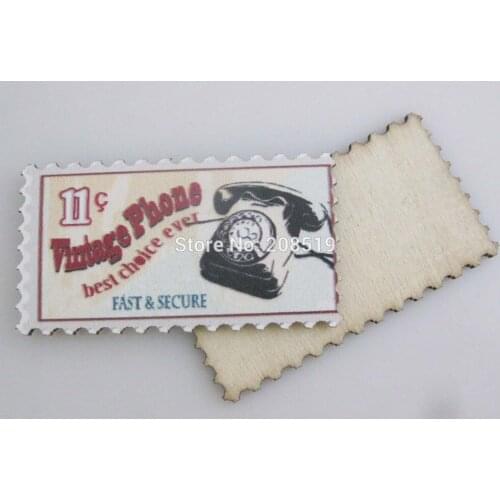 WBNSEO 20pcs Vintage Buttons for craft Scrapbooking 27mm*50mm Flatback No Holes Wood Button