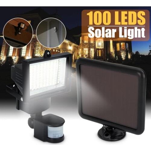 2019 Newest 100 LED Solar Panel Sensor Flood Light Security Motion Spot Lamp Outdoor Garden