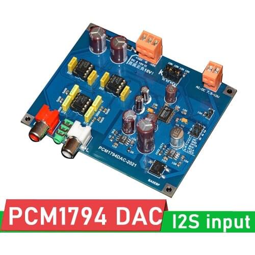 2021 Version PCM1794 DAC decoder I2S input 24bit 192K support MONO parallel mode for Audio digital-to-analog conversion DAC