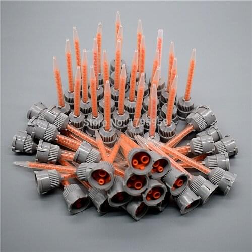 10:1 Mixing Nozzle Epoxy Adhesive Applicator Static Mixer Caulking Gun Dispenser Dual Cartridge Round Mixing Nozzle 50 Piece Set