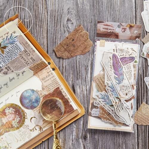 58pcs 6 style choose Street pat girls leaves flowers design sticker as Gift Tag gift Decoration scrapbooking DIY Sticker