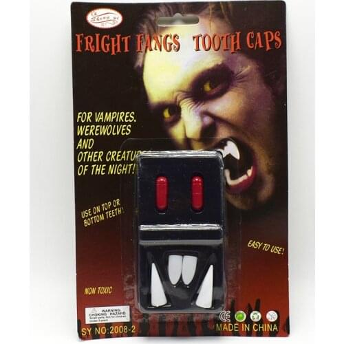 6pcs/set Halloween Cosplay Dentures Zombie Vampire Teeth Fake Blood Capsules Ghost Devil Fangs Props Costume Party Horrific