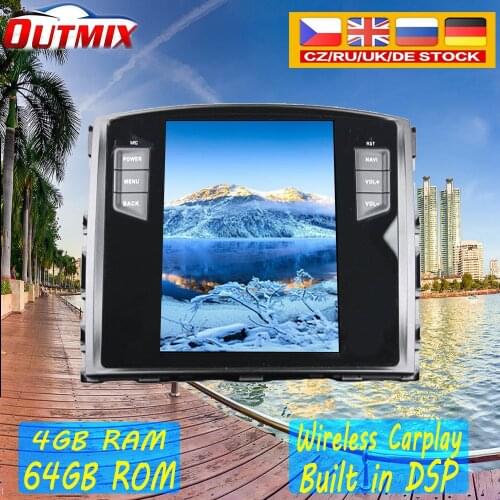 Tesla style Vertical screen Android 9 Car Video Player GPS For Mitsubishi Pajero V97 2006-2012 Car Gps Navigation stereo