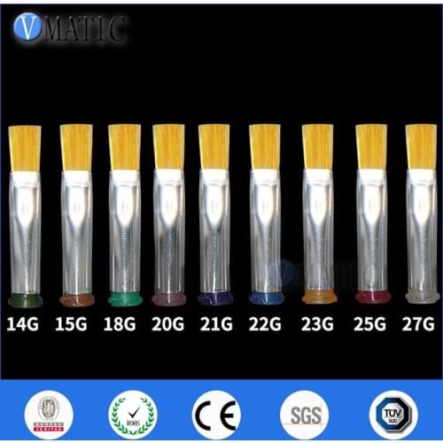 Free Shipping 10Pcs 14G-27G Flat 6mm Brush Dispensing Needle Tips