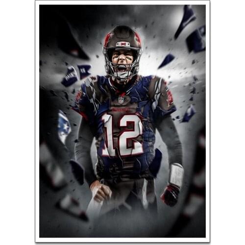 No Frame Home Decor American Football Star Tom Athlete Wall Paintings Print on Canvas Art Abstract Posters Prints Bedroom Decor