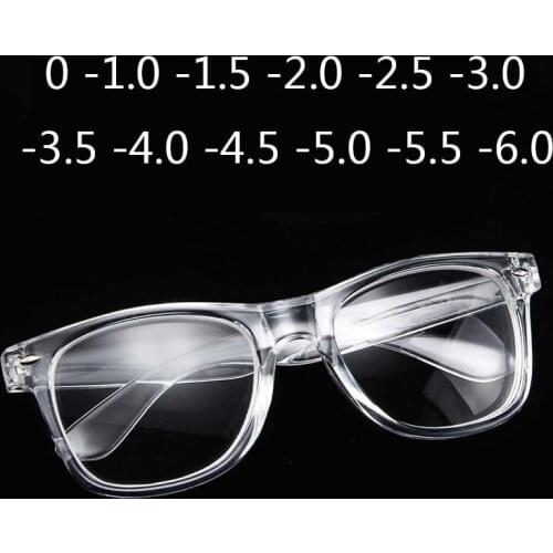 Finished Myopia glasses Transparent White Plastic Frame 2140 Eyewear Diopters 0 -0.5 -1 -1.5 -2 -2.5 -3 -3.5 -4 -4.5 -5 -5.5 -6