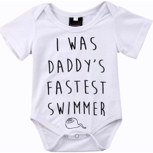 Baby Boy Girl Romper Playsuit Short Sleeve Letters Print Summer One-Pieces Clothes Outfit Cotton