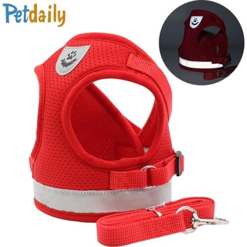 Dog Harness And Leash Set, Adjustable No Pull Reflective Dog Chest Harness, Breathable Pet Vest for Small/Medium Dogs,Puppy