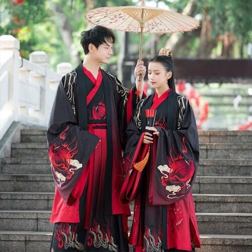 Chinese Couples Hanfu Costume Ancient Folk Stage Dance Han Dynasty Cosplay Clothing Man Song Dynasty Pricess Tang Suit Outfit