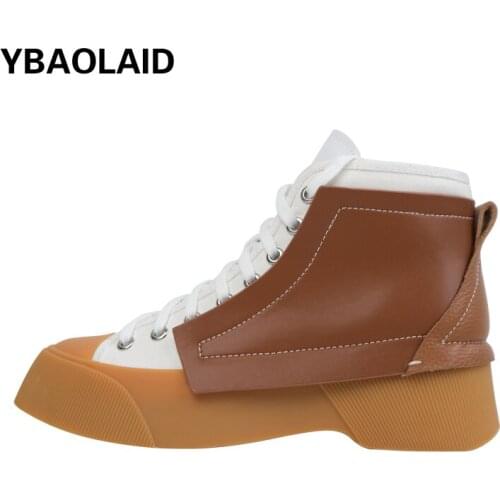 All-match Color Matching Cross Straps Increase Thick-soled Niche High-top Canvas Shoes 2021 New Round Toe Casual Shoes Sneakers