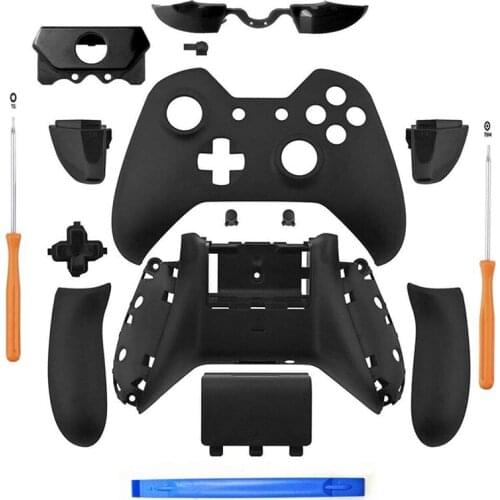 Matte Black Controller Housing Shell Full Set Faceplates Buttons for One Controller with The 3.5 mm Headset Jack one c