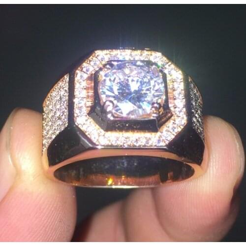 Choucong Mens Bighearted Wedding Bands Jewelry Luxury S925 Sterling sS925&Rose gold filled 5a Zircon CZ Rings Size 7-13