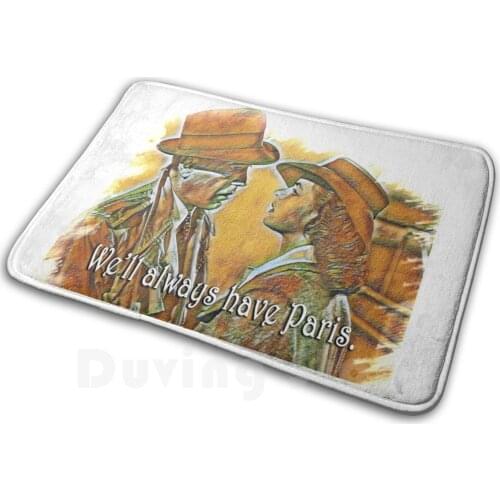 Paris Always Soft Non-Slip Mat Rug Carpet Cushion Casablanca Bogie Bogart Humphrey Bogart Bergman Film Movie Classic