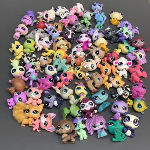 Random 30PCS Little Pet Toys Shop Kitten Dog Dachshund Collie Spaniel Cat Sheep Bunny Animal Littlest Pets Figure Kids Gift