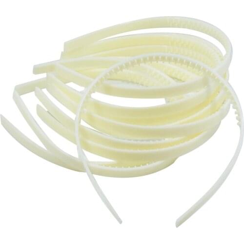 Set of 20 Sturdy Solid Headband Alice Hair Band DIY Headwear 10mm White