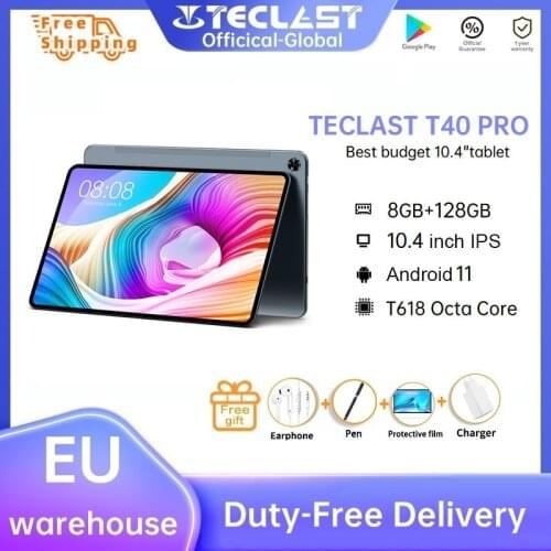 Newest Teclast tablet M40 10.1 inch Android 10.0 Tablet PC 6GB RAM 128GB ROM 8MP Dual Camera Dual 4G Phone Call Bluetooth5.0