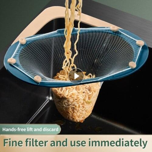 50pcs/set Drainage Rack Kitchen Sink Leftovers Filter Hanging Net Drain Rack Basket Kitchen Anti-blocking Leaking The Net Artif