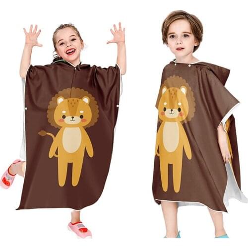 Towel Poncho for Children Gym Sports Hooded cute cartoon Bathrobe Kids Surf Pool Changing Robe Girl Boy Swimming Towels