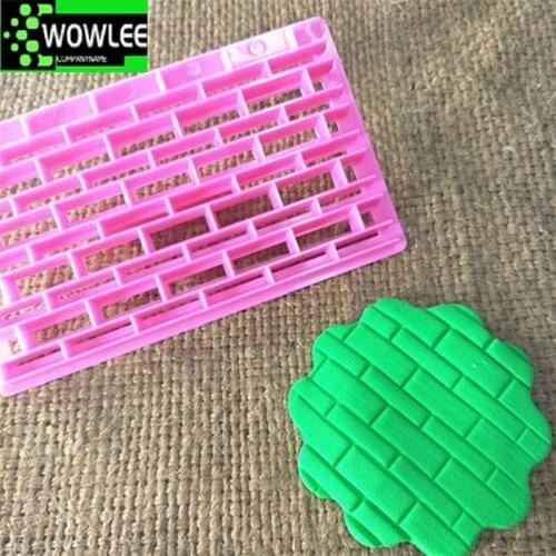 1PCS Stamp brick stone wall decorating Fondant Cutter Mould Cake Mold Chocolate Topper Baking Tools Decorating