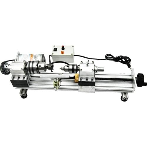 Lathe Polishing Machine Mini Metal Woodworking Lathe Stepless Speed Regulation High Precision Mini Lathe Beads Machine 220V 280W