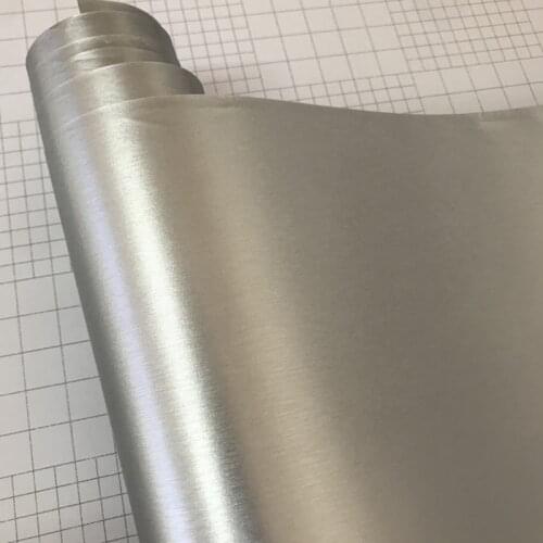Premium Quality Silver Chrome Metallic Brushed Aluminum Vinyl Air Bubble Car Wrap Film Car Sticker Styling Auto Foil Decoration