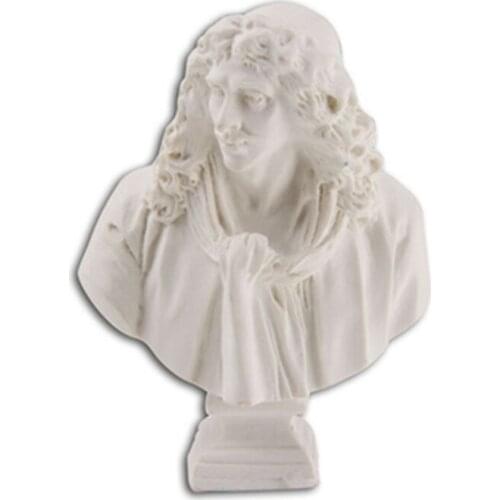 Celebrated Moliere Mars Half-Length Portrait Resin Imitation Plaster Sculpture Fashion Office Desktop Decoration X3240