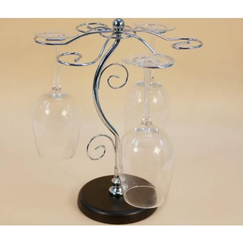 1PC Iron wine cup rack metal frame tree of life upside down Lishui goblet bar ornaments wine holder KI 2076