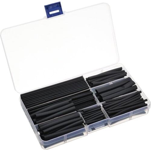 170pcs Assorted Heat Shrink Tube Wire Cable Insulated Sleeving Heat Shrink Tubing Set Black Wire Cable Sleeves Kit