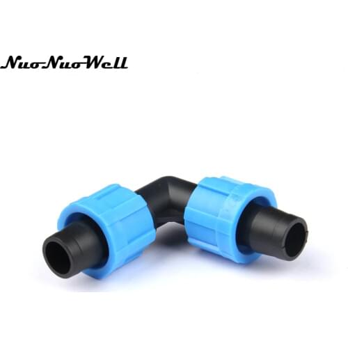 20pcs NuoNuoWell 5/8" 16mm Lock Elbow Connector Drip Tape Fittings for Greenhouse Farm Drip Irrigation Watering System Adapter