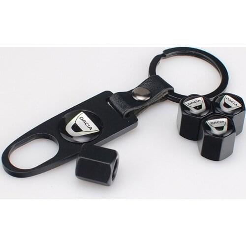 4PCS For Dacia Logo Tire Valve Caps Matched Spanner For Dacia Model Anti-lost Car Stickers Bicycle Auto Accessory
