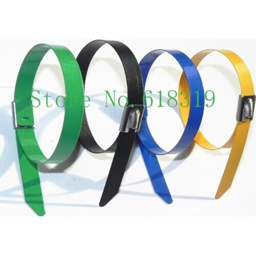 500pcs/lot 24 inch 4.6mm x 600mm Thickness 2.5mm Best 304 Grade colorf self locking Stainless Steel cable ties