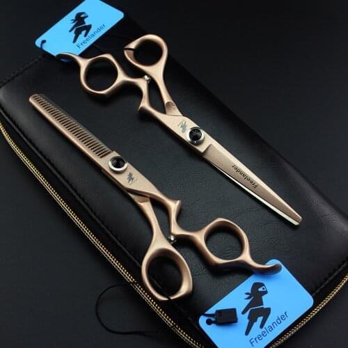 6inch Freelander Painting Hair Cutting Thinning Scissor Knife Shape Sharp Blade Professional Hairdressing Scissor Barber Tool