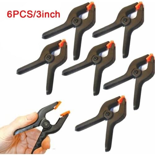 6pcs/Lot 3inch A-shape Plastic Spring Clamps Craft Woodworking Grip Photo Background Cramps Reinforced Nylon Handles