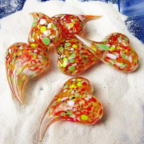 6pcs Custom Murano Glass Heart-shaped Valentines Day Party wedding decoration Candlestick Ornaments accessories