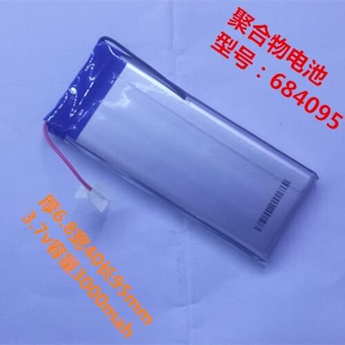 684095 polymer battery 3.7V 3000MAH used in mobile power supply, communication equipment and other digital through battery Recha
