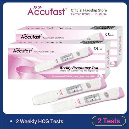 ACCUFAST 2Pcs HCG Pregnancy Test Stick Count Several T-lines To See Pregnancy Weeks Over 99% Accuracy Urine Pregnancy Test Pen