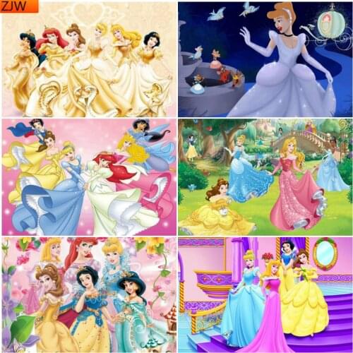 5D DIY Diamond Painting Twelve Princess Series Full Round Diamond Embroidery Exquisite Handmade Home Decorations Disney