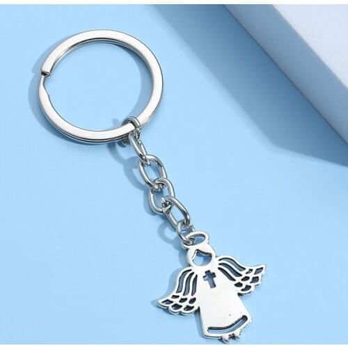 Angel In White Keychain Nurse Key Ring Love And Peace Key Chains Hospital Gifts For Women Men DIY Car Hanging Jewelry Handmade