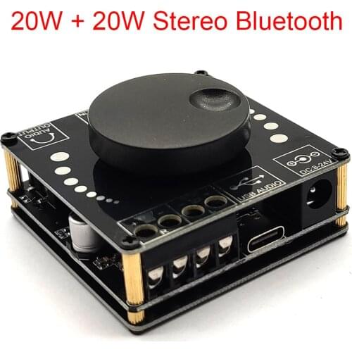 Bluetooth 5.0 20W*2 Digital Power Amplifier Board 2 Channel Class D Audio Stereo Equalizer Amplificador AMP AUX USB APP Control
