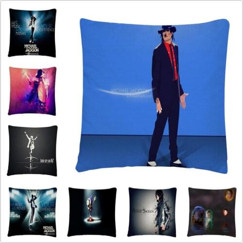 World Dance King Michael Jackson Cartoon Linen Cushion Cover Pillow Case for Home Sofa Car Decor Pillowcase 45X45cm