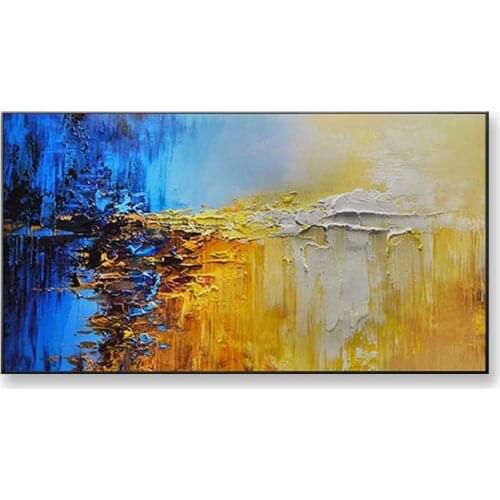 Decoracion hogar moderno Hand drawn abstract oil painting on cavnas for living room sofa background wall art picture for Hotel