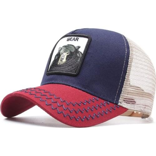 2020 bear embroidery cotton Casquette Baseball Cap Mesh Breathable Adjustable Snapback Hats for men and women 179