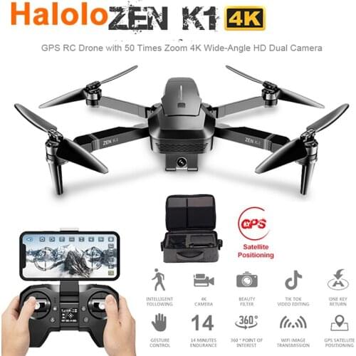 K1 GPS RC Drone with 50 Times Zoom 4K Wide-Angle HD Dual Camera Wifi FPV Brushless Motor 28 Mins Flight Time SG906 drone 4k