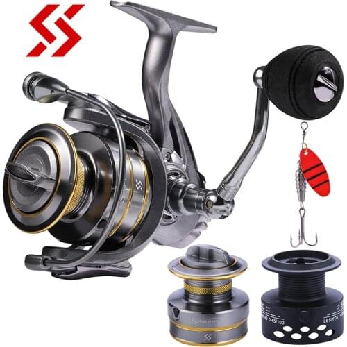 Sougayilang High Quality 13+1BB Spinning Reel with Free Spool Fishing Reel 5.5:1 Gear Ratio Spinning Reel Carp Fishing Reel