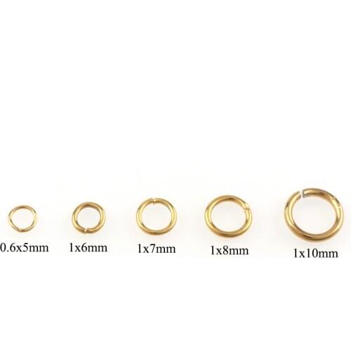 100pc Fashion Gold Stainless Steel 4/ 5/6/7/8/10mm Tone Metal Open Jump Rings Necklace Close Tool Ring DIY Jewelry Making