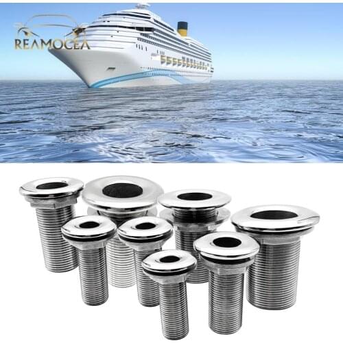 Reamocea 316 Stainless Steel Corrosion Resistance Boat Thru Hull Fitting Outlet Drain Joint For 1/2" 3/4" 1" 1-1/2" 2" Hose