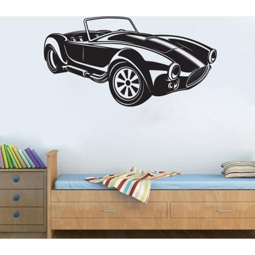 Creative Car Wall Decal Retro Car Poster Vinyl Window Stickers Nursery Kids Boys Bedroom Garage Home Decoration Wallpaper