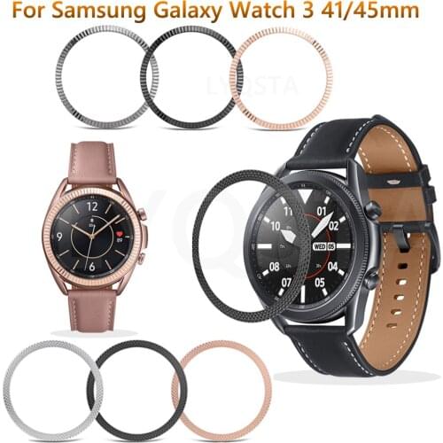 Hot Sell Bezel Ring Metal Cover for Samsung Galaxy Watch 3 45mm/3 41mm strap Adhesive case Smart Watch Galaxy Watch3 Accessories