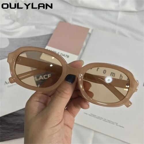 Oulylan Small Oval Sunglasses Women Men Vintage Brand Designer Red Sun Glasses Ladies Personality Outdoor Goggles UV400