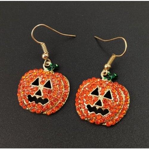 Cute Pumpkin Smile Earrings Party Fancy Dress Thanksgiving Girls Gift